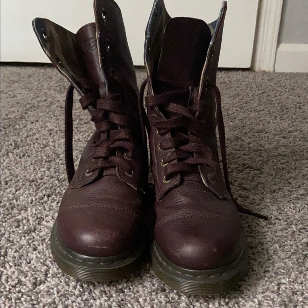 Dr. Martens combat boots.